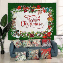 (GT2928, Short plush 95x75cm) Christmas Tapestry with Nordic Style Design - Wall Hanging for Holiday Photos and Party Decor