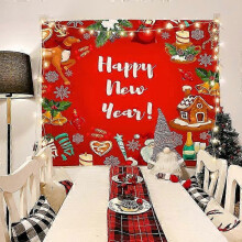 (GT2925, Brushed cloth 200x150cm) Christmas Tapestry with Nordic Style Design - Wall Hanging for Holiday Photos and Party Decor