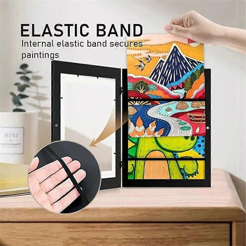 (2*white) 1/2pcs Kids Art Frames Front-Open Easy Change Art Frame Drawings Artwork Picture Frames for Wall Tabletop Display 2