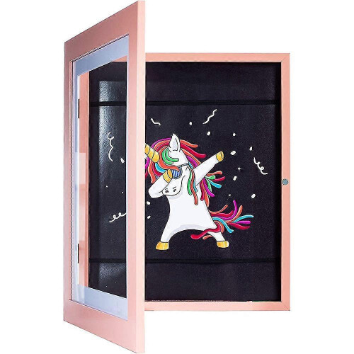 (2*Pink) 1/2pcs Kids Art Frames Front-Open Easy Change Art Frame Drawings Artwork Picture Frames for Wall Tabletop Display