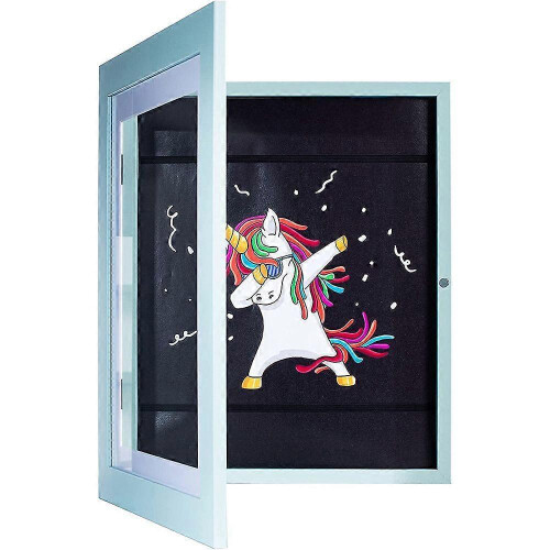 (Sky Blue) 1/2pcs Kids Art Frames Front-Open Easy Change Art Frame Drawings Artwork Picture Frames for Wall Tabletop Display