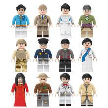 12 PCS Camouflage Warrior Motorcyclist Vintage Gentleman Mini Figures Building Blocks Toys for Boys & Girls