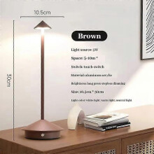 (Brown) Zafferano Pina Pro LED Table Lamp Dimmable IP54 Indoor Outdoor Corten Steel Base EU Plug Charging 2025-26