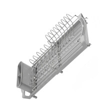Space Efficient Convertible Metal Dish Drainer For-Gray