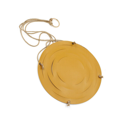 Paniers à plantes suspendus en cuir, Texture ondulation-Jaune S