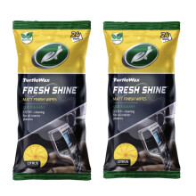 2x Pack Turtle Wax Fresh Shine Matt Wipes Spring Fresh for Car Interior Plastics