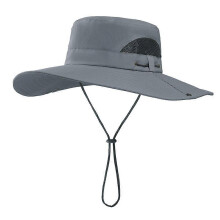 (color06)Men Wide Brim Sun Hat UV Protection Bucket Cap for Hiking Camping Fishing Safari