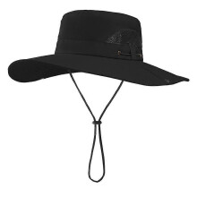 (color02)Men Wide Brim Sun Hat UV Protection Bucket Cap for Hiking Camping Fishing Safari