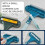 (blue) Realisticm 2 in 1 Mesh Cleaner Brush - Window Screen Cleaner Brush with Scraper 3