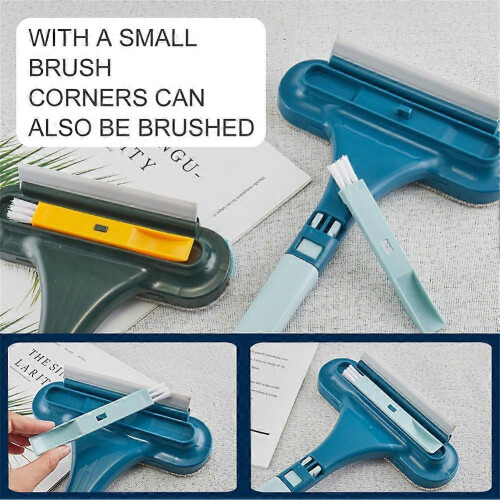 (blue) Realisticm 2 in 1 Mesh Cleaner Brush - Window Screen Cleaner Brush with Scraper 2