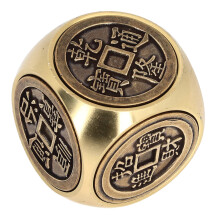 Metal Figertip Rotating Cube 6Sided Brass 4x4x4cm