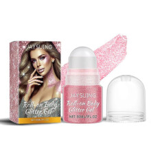 (Pink) 4 color Flash Beads Silver Gray Shimmer Highlight Facial Hair Body Flash Festival Carnival