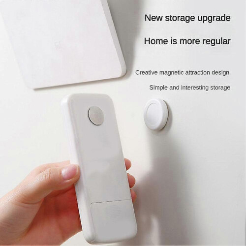 (1pcs, Red) Magnetic On Wall Mounted Remote Control Holder Home Office Space Saving 1