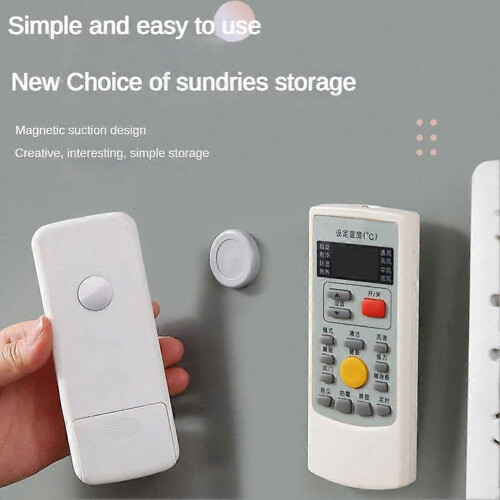 (1pcs, Red) Magnetic On Wall Mounted Remote Control Holder Home Office Space Saving 2
