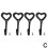 4X Cast Iron Heart Hooks Heart-shaped Hook Retro Iron Hooks 1