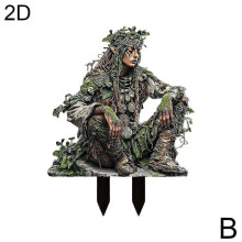(Brown A) Charming Forest Garden Piles Indoor and Outdoor Acrylic Potted Plants
