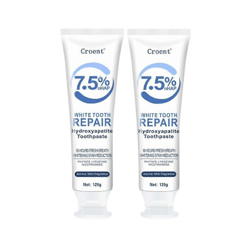 (2pcs)1-3X 7.5% Hydroxyapatite Toothpaste, Fluoride-Free Hydroxyapatite Toothpaste Sensitive Teeth Friendly Whitening Toothpaste for Men & Women