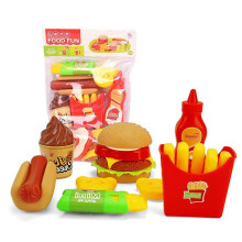 18/24Pcs Fancy Pretend for Play Fast Food Set Hamburger French Fries Simulation Toys Children Birthday Gift