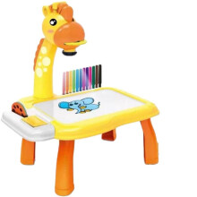 Blackboard-style educational toy featuring a projector and holographic effects, including 3 CDs and 12 children's markers