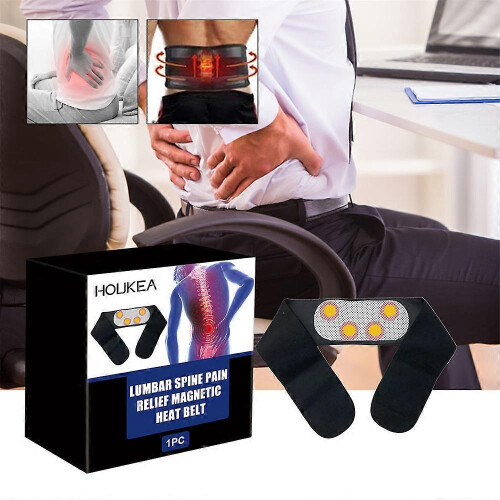2Pcs Self Heating Lumbar Support Heated Lower Back Brace Belt Pain Relief Therapy 1