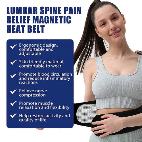 2Pcs Self Heating Lumbar Support Heated Lower Back Brace Belt Pain Relief Therapy 2