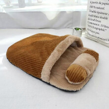 (Curry) Cat Winter Sleeping Bag for Indoor Cats, 360wrap Comfortable Pet Snuggle Sack