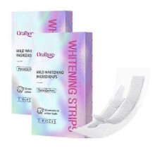 (14PIECES)1-3BOX Teeth Whitening Strips Teeth Treatments - Teeth Whitener, Peroxide Free, Enamel Safe Green White Strips
