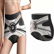 (M, black) High Waist Seamless Liquid Ice Silk Shaping Pants,Women Butt Lifting Panties