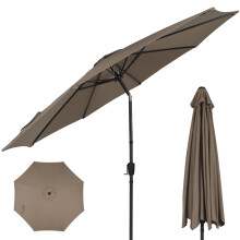 (Khaki) 3M Garden Parasol Outdoor Patio Sunshade Umbrella