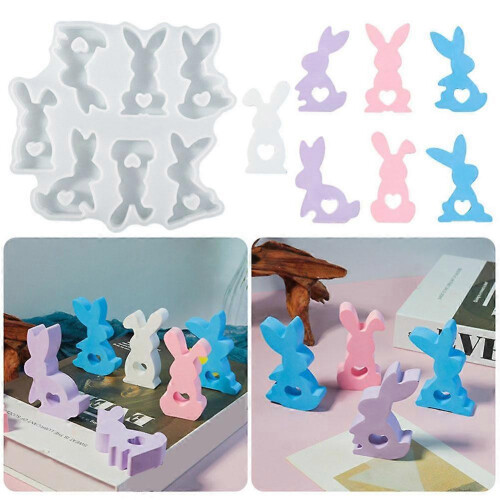 High Performance Portable Heart-Shaped Rabbit Plaster Epoxy Candle Silicone Mold High Quality Modern 2