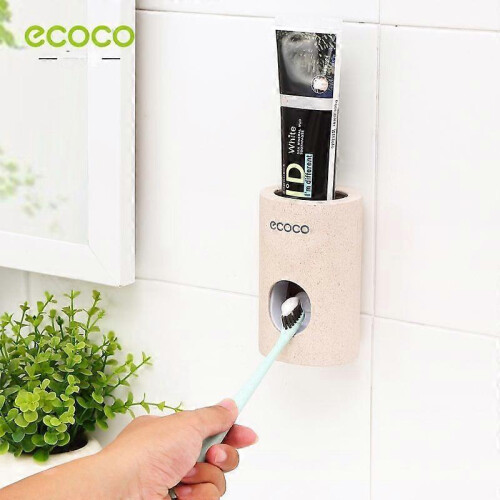 2X Automatic Toothpaste Dispenser Dust-proof Toothbrush Holder Wall Mount Stand Toothpaste Squeezer Bathroom Accessories Set 1