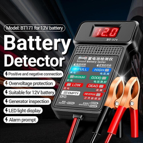 Digital Car Battery Tester Automotive Cranking Charging Test Analyzer 12V 1