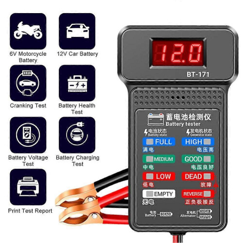 Digital Car Battery Tester Automotive Cranking Charging Test Analyzer 12V 2