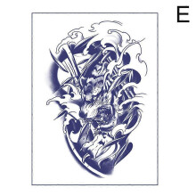 (Blue) Fruit Juice Herb Tattoo Sticker Temporary Fake Tattoo Sticker Waterproof