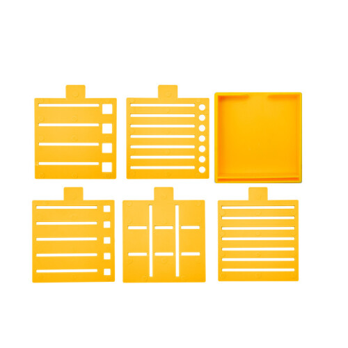 Compacte vierkante memoblokhouder, perfect voor kantoren,-Geel