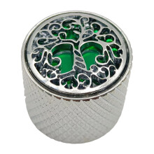 Metal Tree Pattern Potentiometer Control-Silver Inlaid green