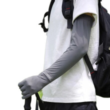 2Pcs Anti Slip Sun Protective Arm Sleeves For-Dark Grey