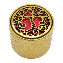 Bouton de potentiomètre à trou d'arbre de-Rouge incrusté d'or