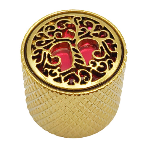 Bouton de potentiomètre à trou d'arbre de-Rouge incrusté d'or