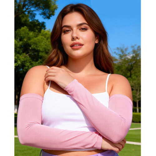 Soft Sun Protections Arm Sleeves Suitable For Multiple-White 2