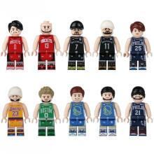 10 PCS Basketball Players NBA Stars Mini Figures Building Blocks Sport Competition Role Play Games for Kids