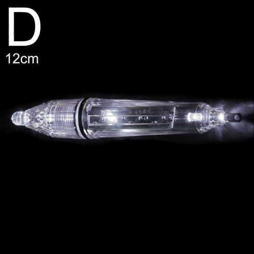 (White 12cm)12/17cm Deep Drop Underwater LED Lure Light Fishing Squid Flash Lamp Night