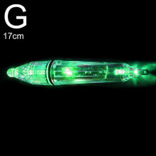 (Green 17cm) 12/17cm Deep Drop Underwater LED Lure Light Fishing Squid Flash Lamp Night