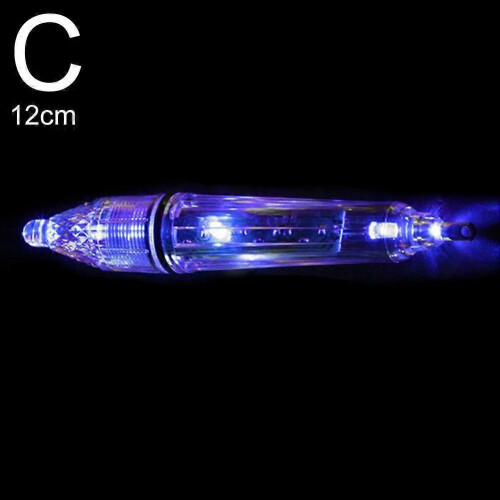 (Blue 12cm)12/17cm Deep Drop Underwater LED Lure Light Fishing Squid Flash Lamp Night