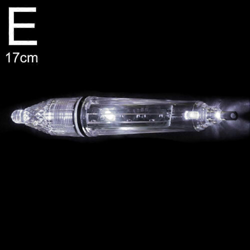 (White 17cm)12/17cm Deep Drop Underwater LED Lure Light Fishing Squid Flash Lamp Night