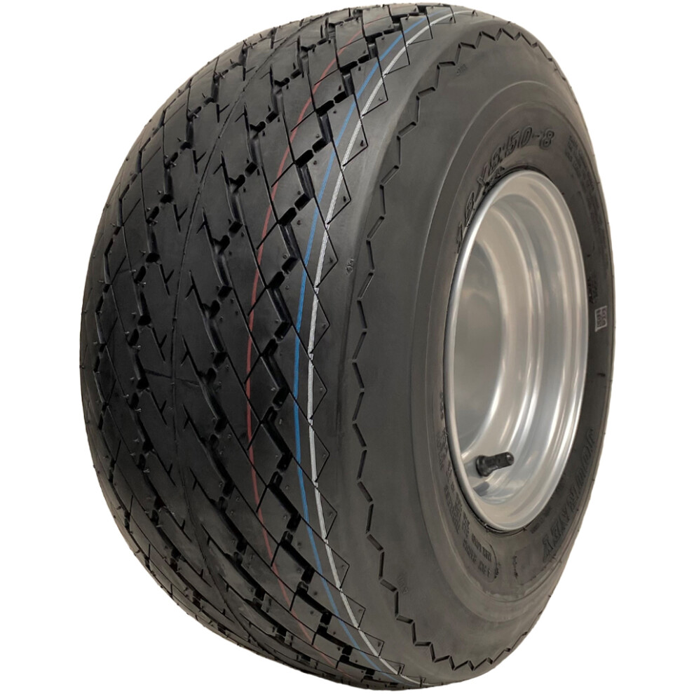 Parnells 18X8.50-8 Golf Cart Buggy Wheel Tyre 4Ply Grass Atv Quad Tire On Rim Wanda P509 Silver