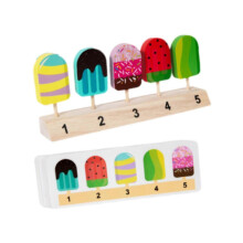 (21.7x4x9cm, Popsicle) Wooden Play Food Toy for Kids Educational Realistic for Girls Boys Children Popsicle