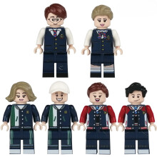 6 PCS School Uniform Minifigure Building Blocks Toys Birthday Gift for Boys & Girls