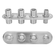 Aluminium 4 Port Car Hose Fitting AC Bulkhead 100mm Silver Replacement