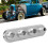 Aluminium 4 Port Car Hose Fitting AC Bulkhead 100mm Silver Replacement 14